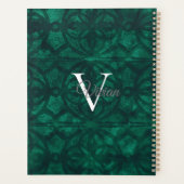 Bouteille Green Batik Élégant Monogramme Nom Plani (Dos)