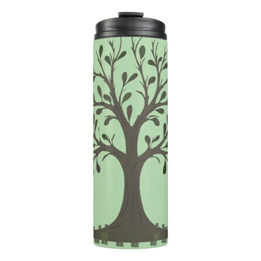 🌳 Bouteille Isotherme Arbre de Vie Vert Pâle (Devant)