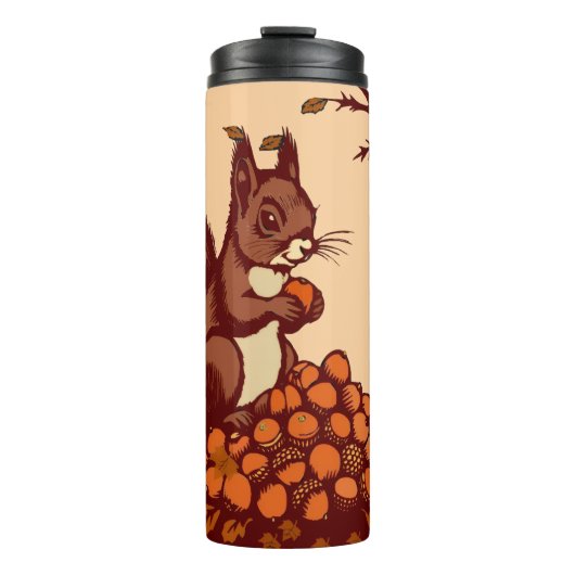 🐿️ Bouteille Isotherme Écureuil d'Automne (Devant)