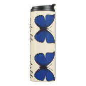 Bouteille isotherme "PAPILLON" bleu (Tourné sur la gauche)