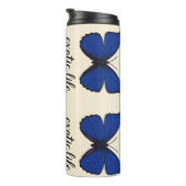 Bouteille isotherme "PAPILLON" bleu (Tourné sur la droite)