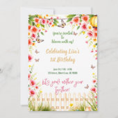 Bouteille Jardin Tea Party Anniversaire Invitation (Devant)