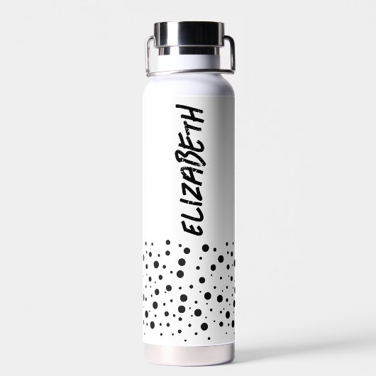 Bouteille moderne d'eau noire et blanche (Arrière)