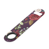 Bouteille Ouverture Plum violet Rose or Flo géomét (Devant angulaire)