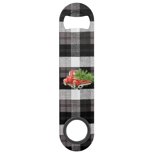Bouteille Ouverture XMAS Camion Baffalo Plaid Noir (Devant)