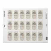 Bouteille Ovale Vintage au miel avec Étiquette de (Feuille entière)