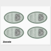 Bouteille Ovale Vintage au miel avec Étiquette fro (Feuille)