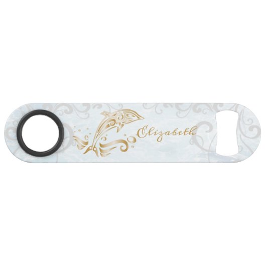 Bouteille personnalisée Dolphin d'or (Devant (Horizontal))