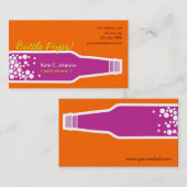 Bouteille Pops Pink Fun Carte de visite de profil  (Devant / Derrière)