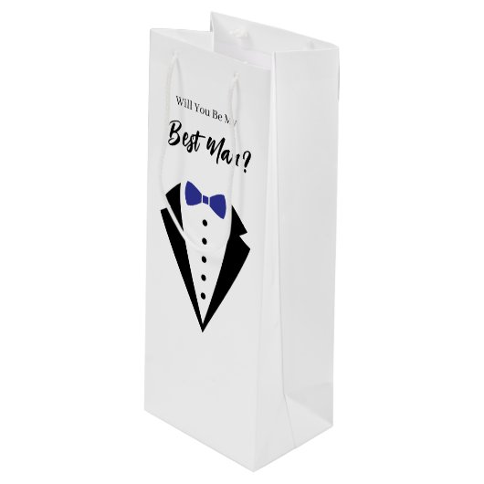 Bouteille Sac de cadeau pour témoin de mariage (Devant Angle)