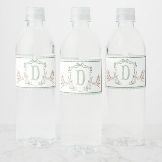 Bouteille verte Baby shower Étiquettes 