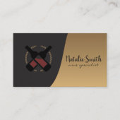 Bouteilles à vin | Carte de visite Noir Or Classiq (Devant)