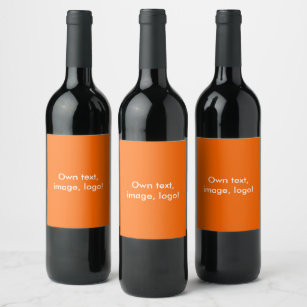 Bouteilles à vin étiquettes uni Orange