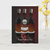 Bouteilles à vin Fête des pères Carte de voeux No (Fleur jaune)