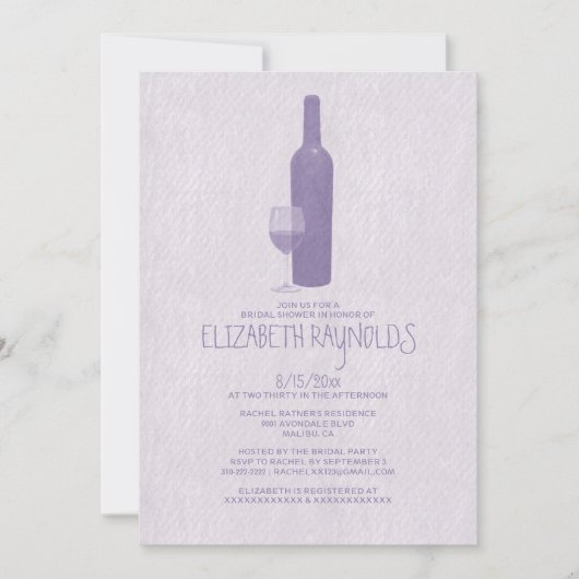 Bouteilles à vin officielles Invitations de douche (Devant)