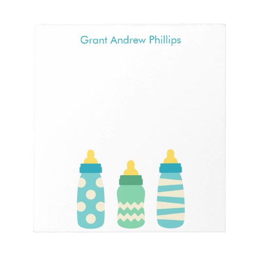 Bouteilles Bleues pour bébés Bloc-notes personnali (Devant)
