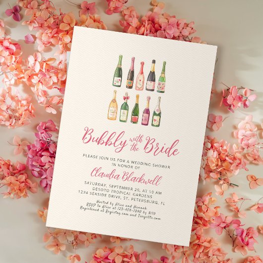 Bouteilles de champagne Bubbly Invitation à la dou