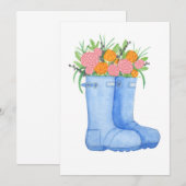 Bouteilles de pluie remplies de fleurs Carte de vo (Devant / Derrière)