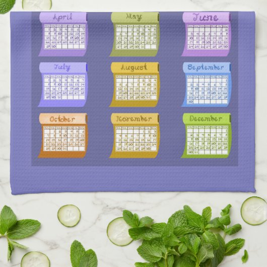 Bouteilles de tissu 2018 calendrier serviette à th (Plié)