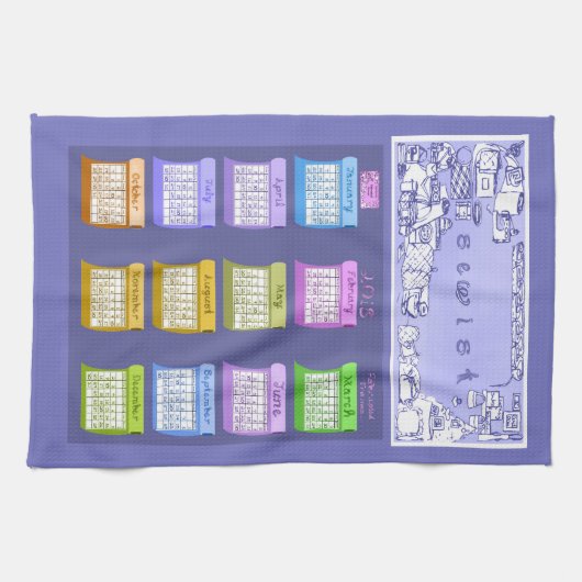 Bouteilles de tissu 2018 calendrier serviette à th (Horizontal)