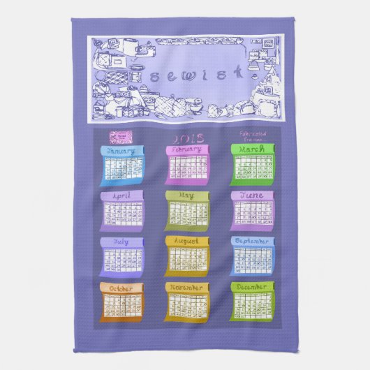 Bouteilles de tissu 2018 calendrier serviette à th (Vertical)