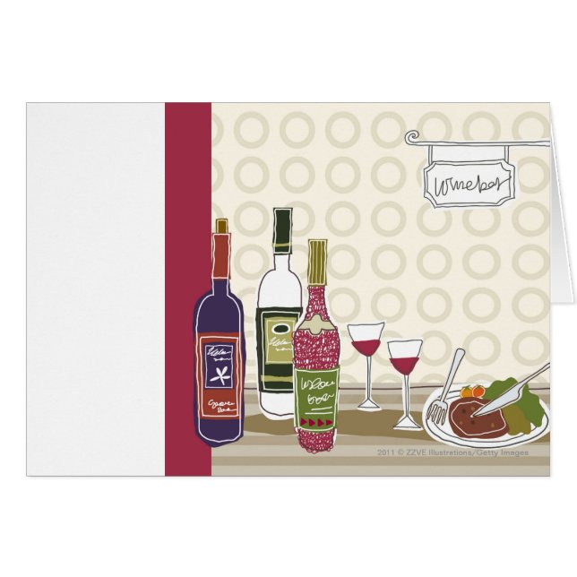 Bouteilles de vin avec des verres à vin sur la (Devant horizontal)