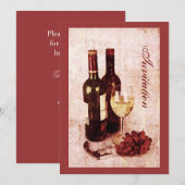 Bouteilles de vin avec invitation au raisin (Devant / Derrière)