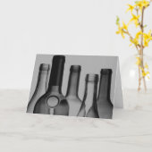 Bouteilles de vin Cartes de voeux (Fleur jaune)