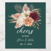 Bouteilles De Vin Étiquette Mariage émeraude pour l'amour (Étiquettes simples)