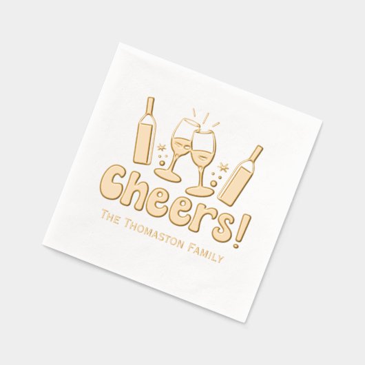 *Bouteilles de vin Lunettes Cheers Nom de famille  (Gauche)