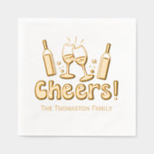 *Bouteilles de vin Lunettes Cheers Nom de famille  (Recto)