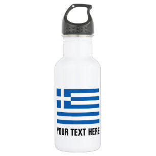 Bouteilles d'eau du drapeau grec personnalisées p