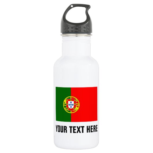 Bouteilles d'eau du drapeau portugais personnalisé (Devant)
