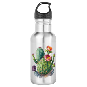 Bouteilles d'eau en acier inoxydable en cactus flo