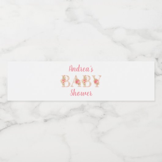 Bouteilles D'eau Étiquette de douche pour fille bébé (Étiquettes simples)