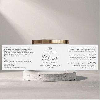Bouteilles D'eau Étiquette de pot de crème pour le visage avec logo