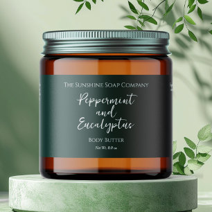 Bouteilles D'eau Étiquette minimaliste verte pour pot de cosmétique