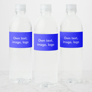 Bouteilles d'eau étiquettes Petit uni Royal Blue