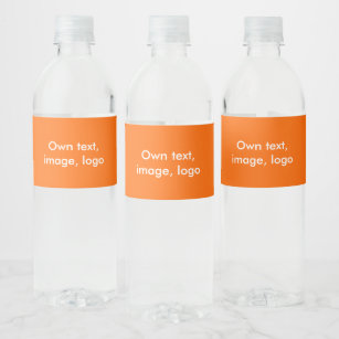 Bouteilles d'eau étiquettes Wide uni Orange