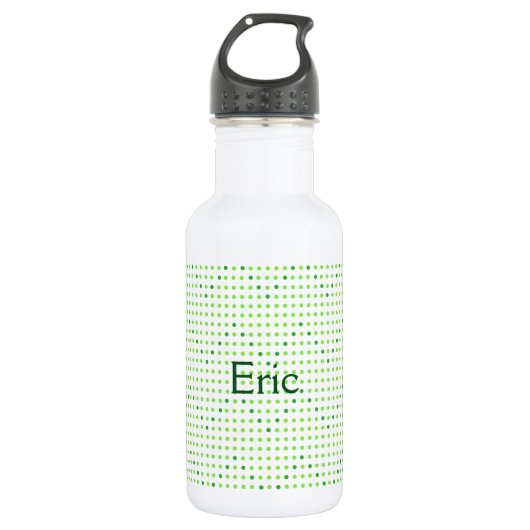 Bouteilles d'eau personnalisées Lime, points Chevr (Devant)