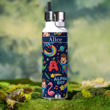 Bouteilles d'eau personnalisées pour enfants Alpha