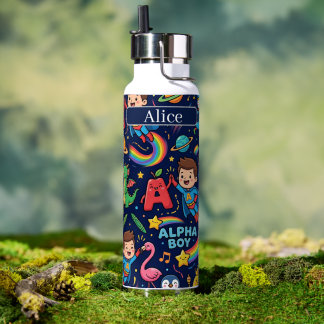 Bouteilles d'eau personnalisées pour enfants Alpha