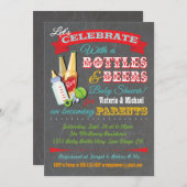 Bouteilles et bière Bébé Douche Invitations (Devant / Derrière)