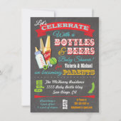 Bouteilles et invitation à la douche bébé Couples  (Devant)