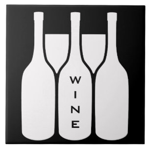 Bouteilles et verres à vin Design Carreaux en céra