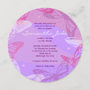 BOUTEILLES & ÉTOILES Invitation Bat mitzvah ronde