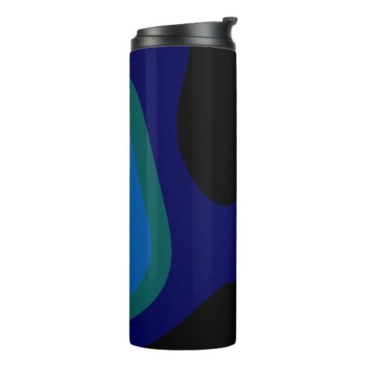 Bouteilles Isothermes 1007 Art Abstrait Noir Et Bleu (Tourné sur la gauche)