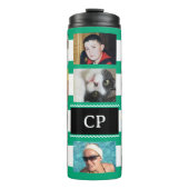 Bouteilles Isothermes 11 photo collage initials green white (Devant)