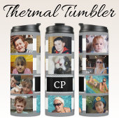 Bouteilles Isothermes 11 photo collage initials grey white