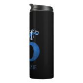 Bouteilles Isothermes 16 ans | Aquarelle bleue et Faux Parties scintilla (Tourné sur la droite)